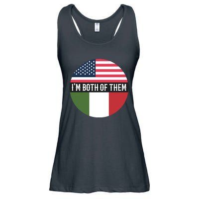 I Am Both Of Them American And Italian Flags Ladies Essential Flowy Tank