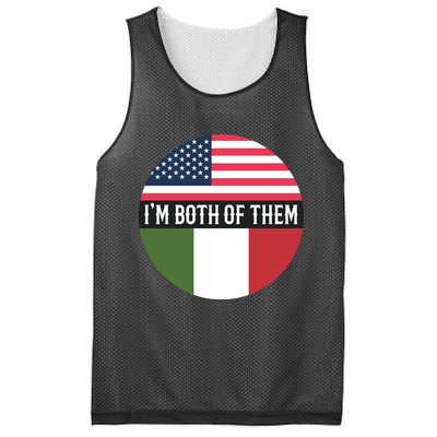 I Am Both Of Them American And Italian Flags Mesh Reversible Basketball Jersey Tank