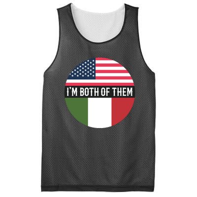 I Am Both Of Them American And Italian Flags Mesh Reversible Basketball Jersey Tank