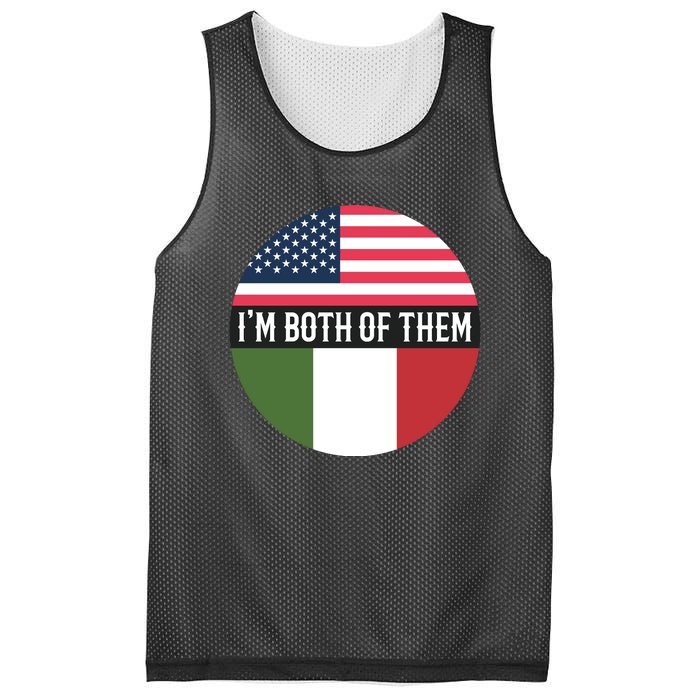 I Am Both Of Them American And Italian Flags Mesh Reversible Basketball Jersey Tank