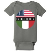 I Am Both Of Them American And Italian Flags Baby Bodysuit