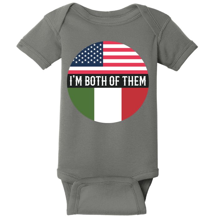 I Am Both Of Them American And Italian Flags Baby Bodysuit