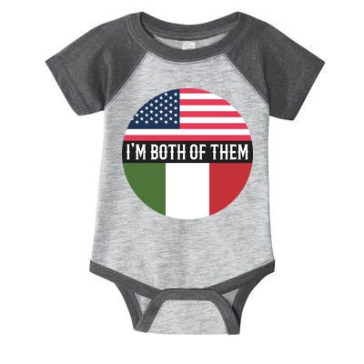 I Am Both Of Them American And Italian Flags Infant Baby Jersey Bodysuit