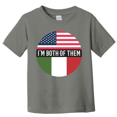 I Am Both Of Them American And Italian Flags Toddler T-Shirt
