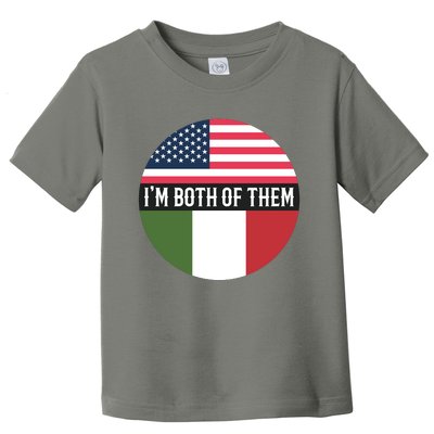 I Am Both Of Them American And Italian Flags Toddler T-Shirt