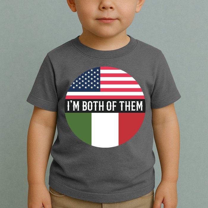 I Am Both Of Them American And Italian Flags Toddler T-Shirt