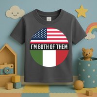 I Am Both Of Them American And Italian Flags Toddler T-Shirt