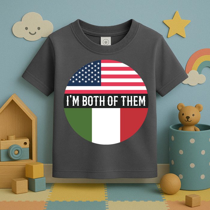 I Am Both Of Them American And Italian Flags Toddler T-Shirt