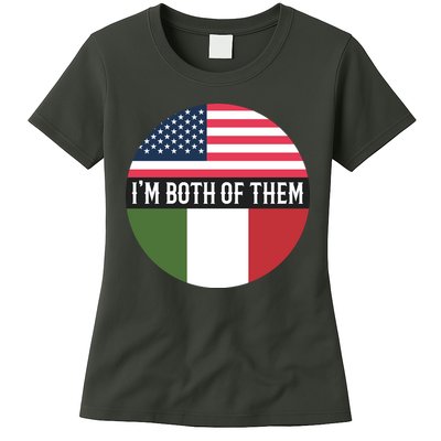 I Am Both Of Them American And Italian Flags Womens T-Shirt