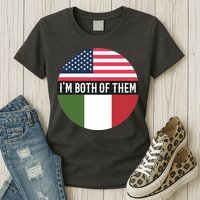 I Am Both Of Them American And Italian Flags Womens T-Shirt
