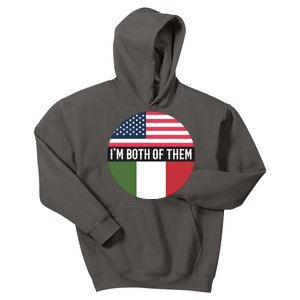 I Am Both Of Them American And Italian Flags Kids Hoodie