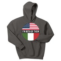 I Am Both Of Them American And Italian Flags Kids Hoodie