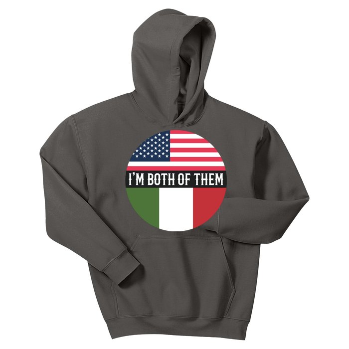 I Am Both Of Them American And Italian Flags Kids Hoodie