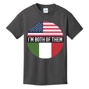 I Am Both Of Them American And Italian Flags Kids T-Shirt