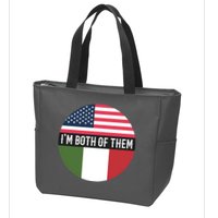 I Am Both Of Them American And Italian Flags Zip Tote Bag
