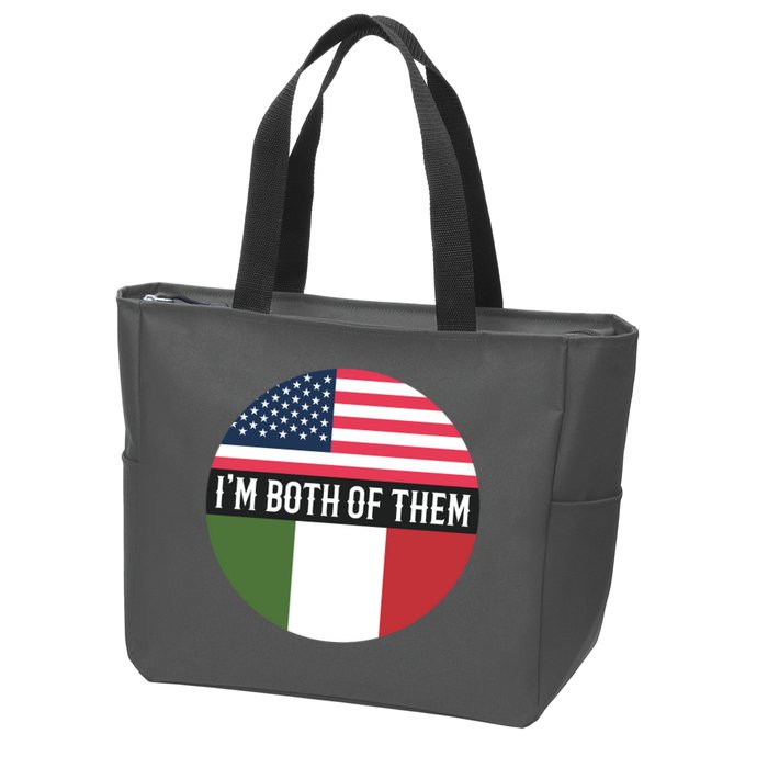 I Am Both Of Them American And Italian Flags Zip Tote Bag