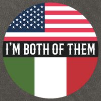 I Am Both Of Them American And Italian Flags Cotton Canvas Backpack