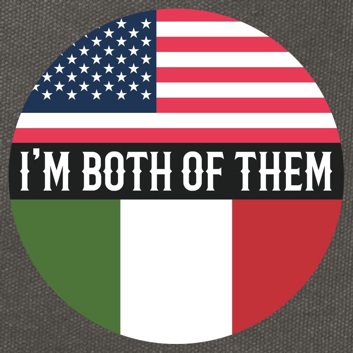 I Am Both Of Them American And Italian Flags Cotton Canvas Backpack