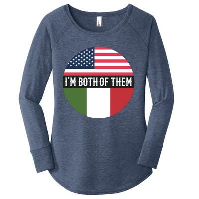 I Am Both Of Them American And Italian Flags Women's Perfect Tri Tunic Long Sleeve Shirt