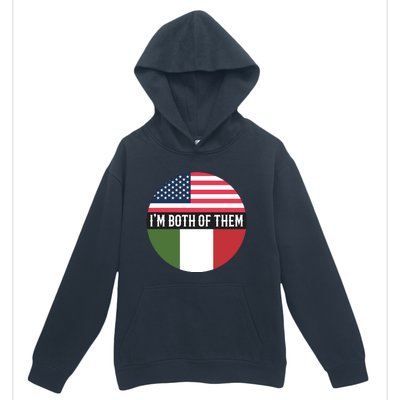 I Am Both Of Them American And Italian Flags Urban Pullover Hoodie