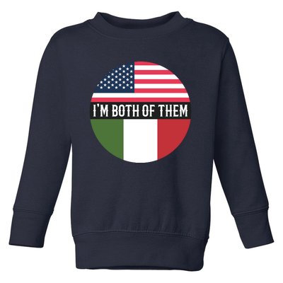 I Am Both Of Them American And Italian Flags Toddler Sweatshirt