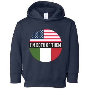 I Am Both Of Them American And Italian Flags Toddler Hoodie