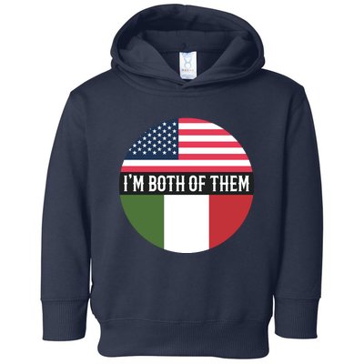 I Am Both Of Them American And Italian Flags Toddler Hoodie