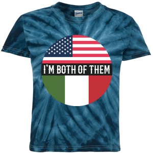 I Am Both Of Them American And Italian Flags Kids Tie-Dye T-Shirt