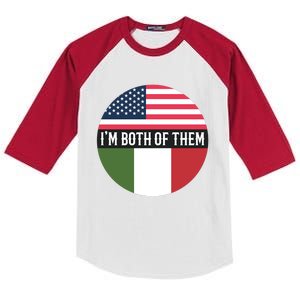 I Am Both Of Them American And Italian Flags Kids Colorblock Raglan Jersey