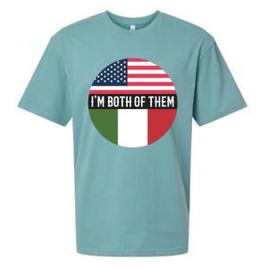 I Am Both Of Them American And Italian Flags Sueded Cloud Jersey T-Shirt