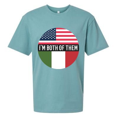 I Am Both Of Them American And Italian Flags Sueded Cloud Jersey T-Shirt