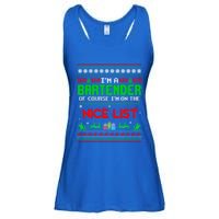 I'm A Bartender Of Course I'm On The Nice List Ugly Xmas Gift Ladies Essential Flowy Tank