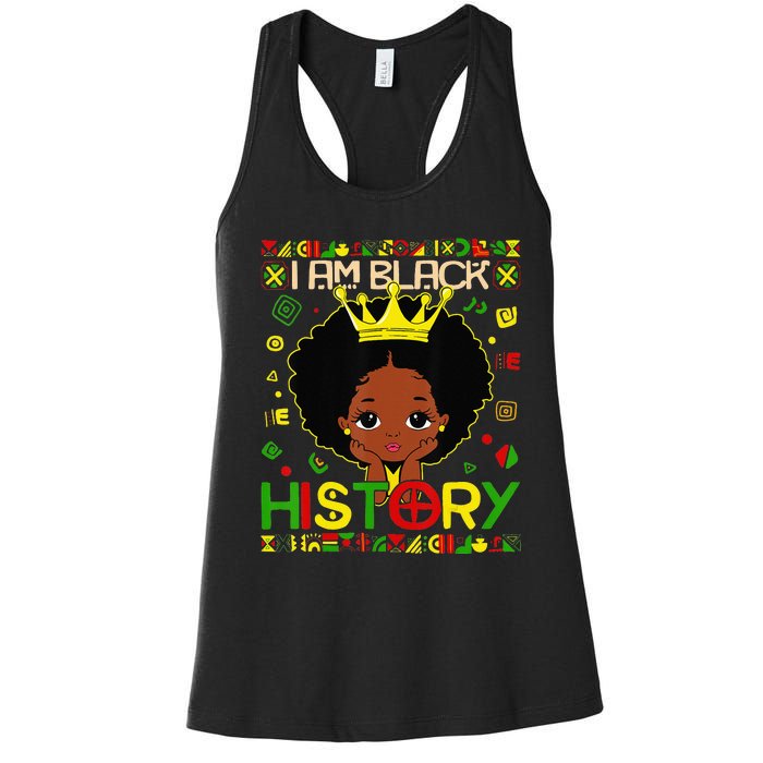 I Am Black History Month African American Women's Racerback Tank