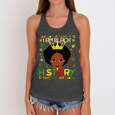 I Am Black History Month African American Women's Knotted Racerback Tank