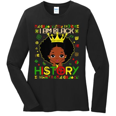 I Am Black History Month African American Ladies Long Sleeve Shirt