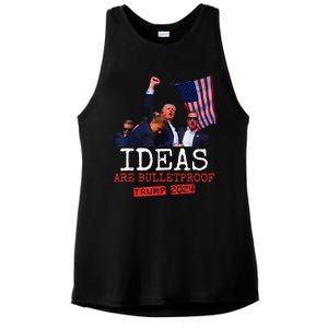 Ideas Are Bulletproof Trump 2024 Ladies PosiCharge Tri-Blend Wicking Tank