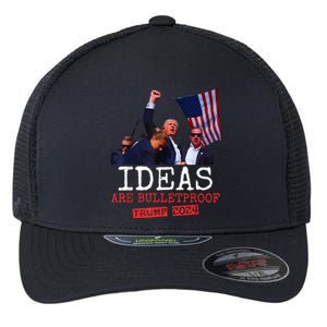 Ideas Are Bulletproof Trump 2024 Flexfit Unipanel Trucker Cap