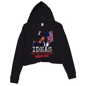 Ideas Are Bulletproof Trump 2024 Crop Fleece Hoodie