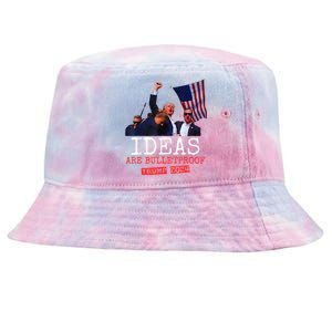 Ideas Are Bulletproof Trump 2024 Tie-Dyed Bucket Hat