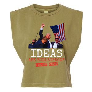 Ideas Are Bulletproof Trump 2024 Garment-Dyed Women's Muscle Tee