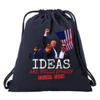 Ideas Are Bulletproof Trump 2024 Drawstring Bag