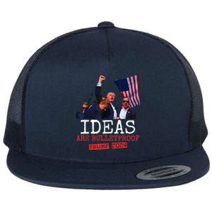 Ideas Are Bulletproof Trump 2024 Flat Bill Trucker Hat