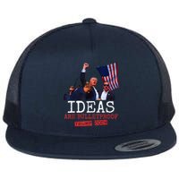 Ideas Are Bulletproof Trump 2024 Flat Bill Trucker Hat