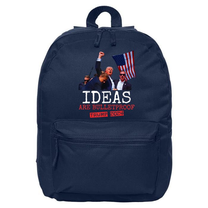 Ideas Are Bulletproof Trump 2024 16 in Basic Backpack