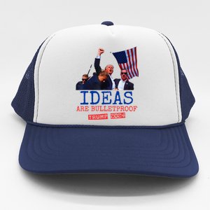 Ideas Are Bulletproof Trump 2024 Trucker Hat