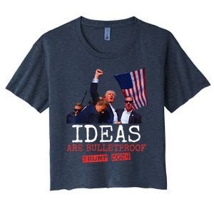 Ideas Are Bulletproof Trump 2024 Women's Crop Top Tee