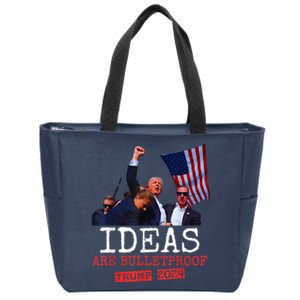 Ideas Are Bulletproof Trump 2024 Zip Tote Bag