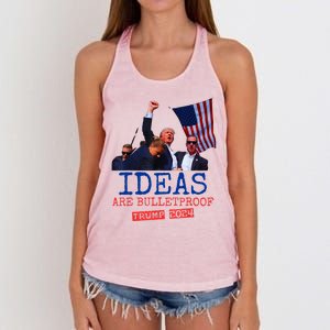 Ideas Are Bulletproof Trump 2024 Women's Knotted Racerback Tank