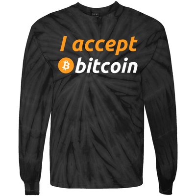 I Accept Bitcoin Funny Crypto Trader BTC Bitcoin Investor Tie-Dye Long Sleeve Shirt