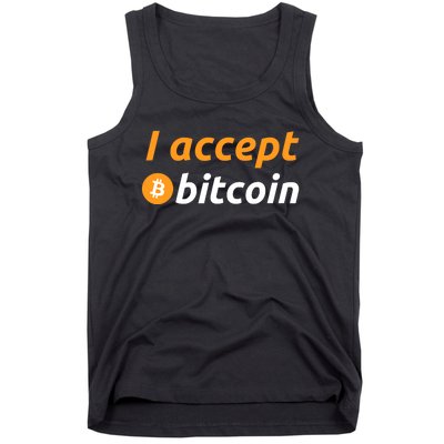 I Accept Bitcoin Funny Crypto Trader BTC Bitcoin Investor Tank Top